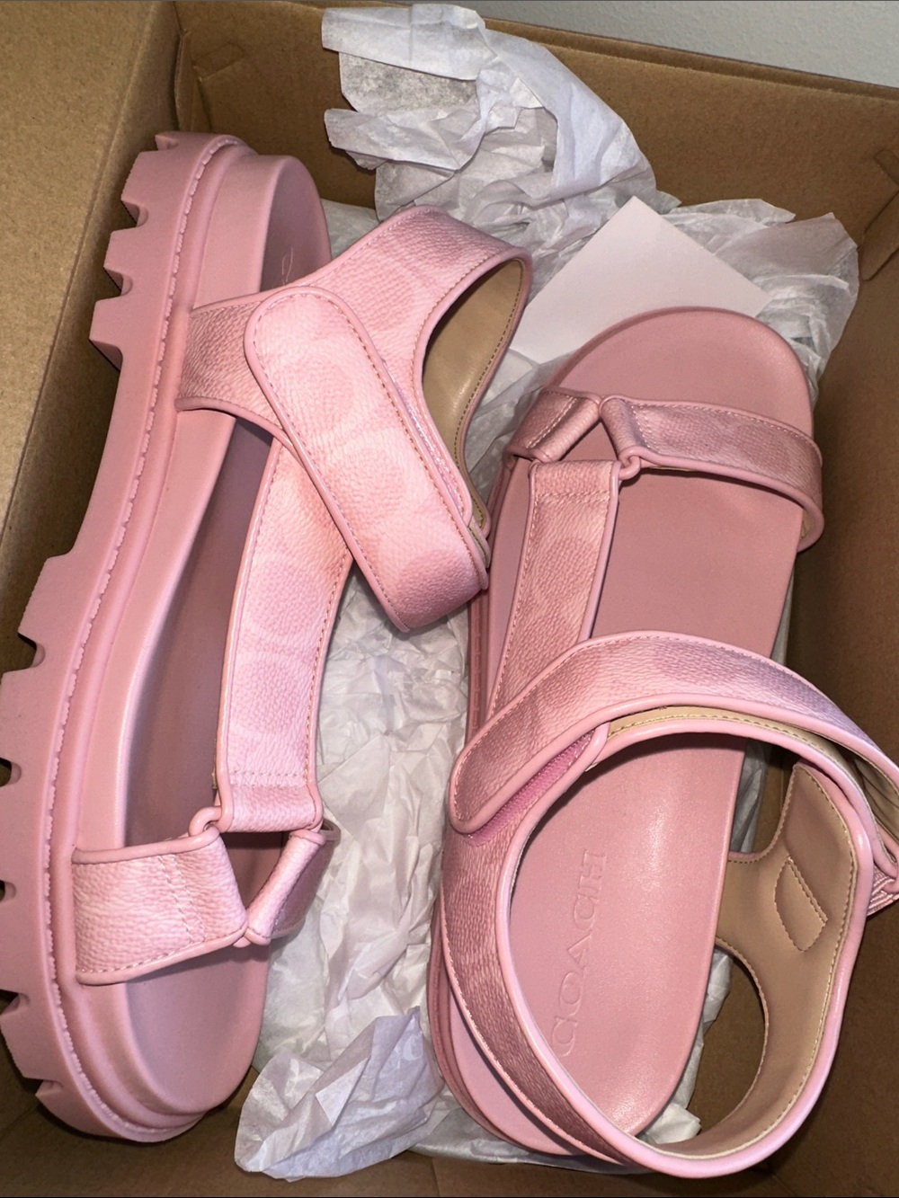 NWT Coach SIG Sport Sandal in powder pink - Picture 2 of 4